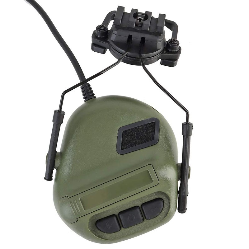 ATAIRSOFT Tactical Headset Unlimited Power Intercom with Microphone Waterproof Hunting Shooting Headphones Earmuff No Noise Reduction Function (OD Green) - Image 5